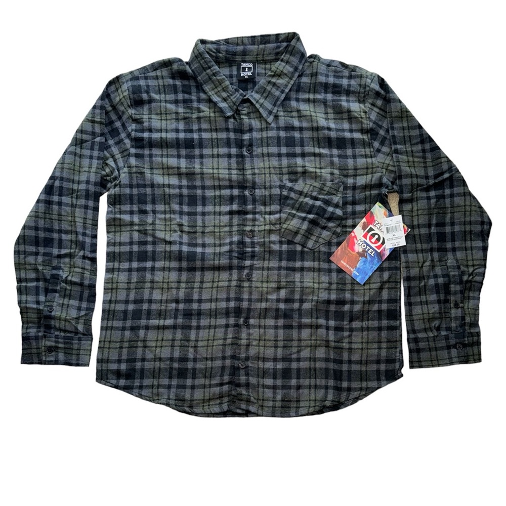 Tango Hotel men’s flannel button down shirt XL